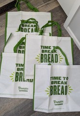 Panera Bread Large Bags Lot Of 5 Green White 21x18x12