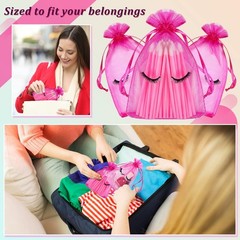 Boao 100 Pcs Eyelash Aftercare Bags 4 x 6 Inches Eye Lash Print Pink