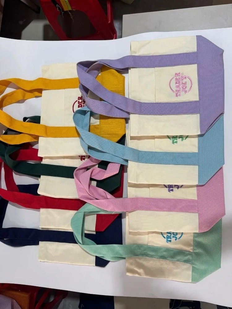 Trader Joe’s Mini Canvas Reusable Tote Bags Colorful Canvas Tote Bag 4 Colors