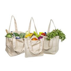 Best Canvas Grocery Shopping Bags – Reusable Grocery Tote Bags with Bottle Sl…