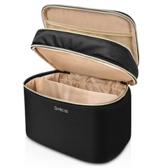 BELICOO Makeup Bag, Large Double Layer Organizer Bag with Black