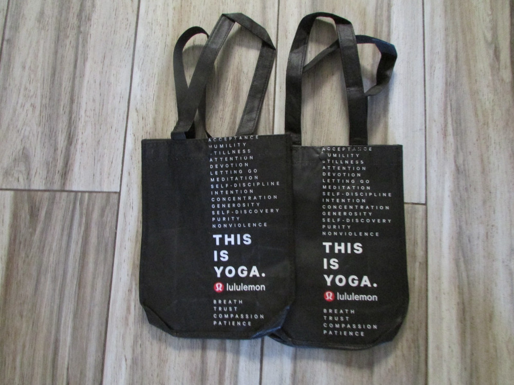 NEW LOT OF 2 Lululemon Manifesto Small Reusable Shopping Bag Black