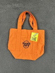 Trader Joe’s Trick-or-Treat Canvas Tote Bag Orange Mini Shopping Bag SKU 8141