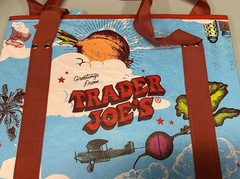 Trader Joe’s Collapsible Tote Bag, NEW, Each Side A Different Design