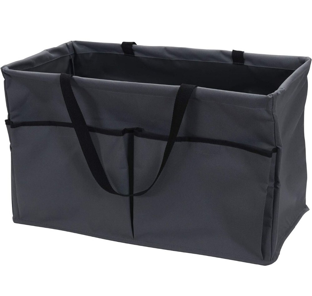 Household Essentials Grey Krush Canvas Utility Tote with Pockets | Reusable
