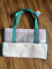 ALDI 50th Anniversary Nylon Tote Bag Pink w/EST 1976 Green Straps Rare Limited