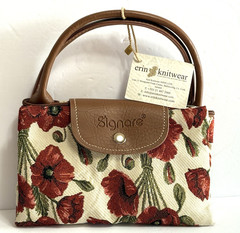 Signare Tapestry Folding Reusable Shopping Bag Purse Foldable Tote Erin Knitwear