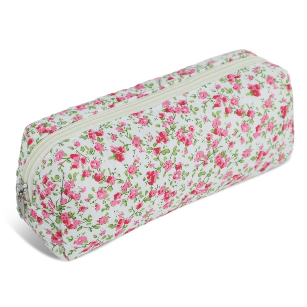 LBZ4ZUONISP Cotton Makeup Pouch Cosmetic Bag for Women Make Red Floral