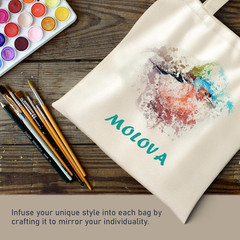1-200 Pack Available Premium Canvas Reusable Tote Gift Bags,Made of Natural Canv