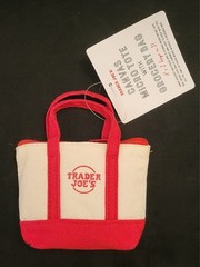 Trader Joe’s Canvas Micro Tote With Grocery Bag Brand New With Tags Red