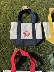 Trader Joe’s Mini Canvas Tote Bag Set, Multicolor, Cotton Blend, 4 Pack