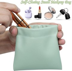 4Pcs Small Makeup Bag, Waterproof Portable Zipperless Self-closing Coin…