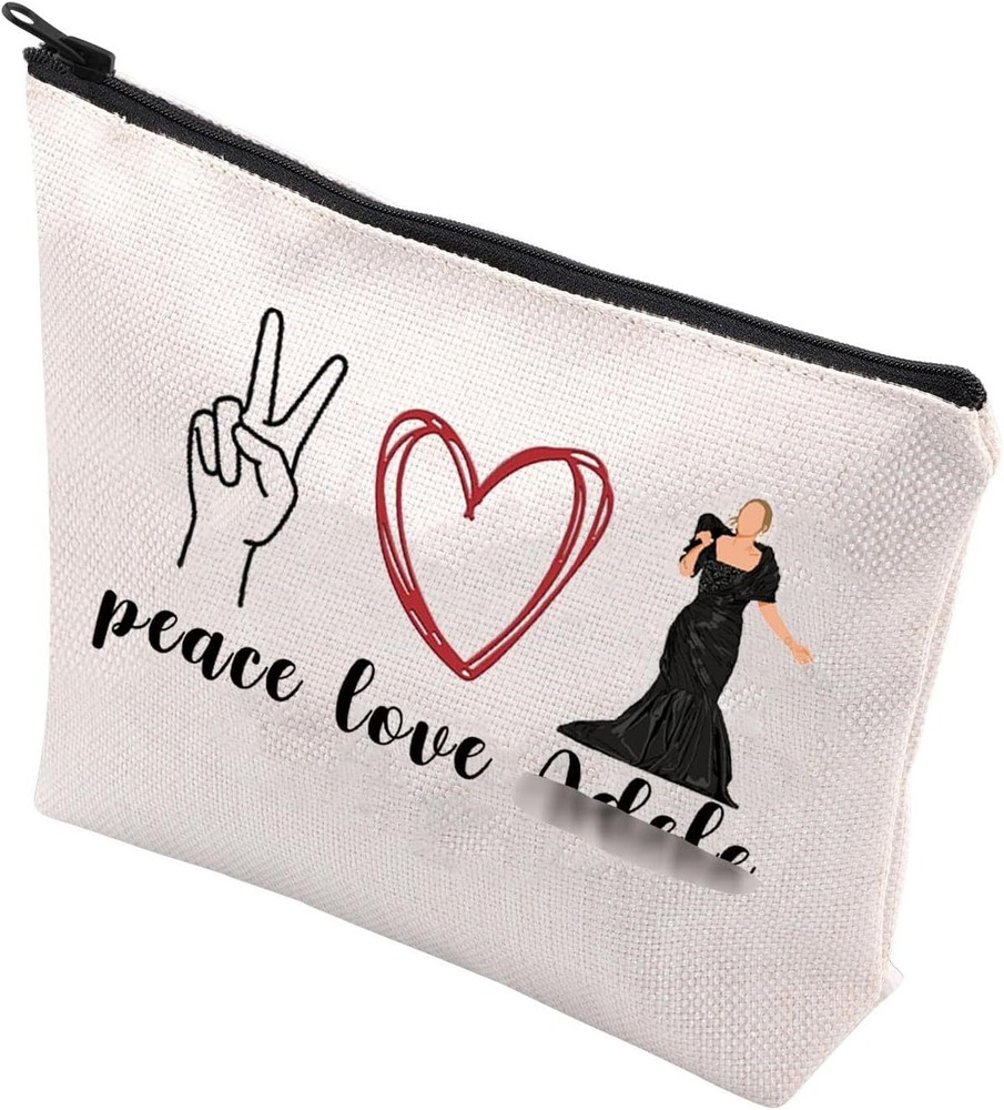 Female Singer Gift Peace Love A-D Makeup Bag peace love Adele