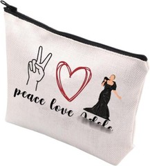 Female Singer Gift Peace Love A-D Makeup Bag peace love Adele