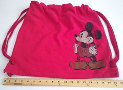 Disney Mickey Mouse Red Bag Drawstring Backpack 19 x 16″