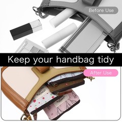 LIQWEI 4Pcs Mini Makeup Bag, Linen Floral Small Pink + Blue + White + Brown