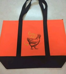 Eco Friendly Reuse Chicken Butt Design Bags – Strong 14″X14″X5.5″ Orange