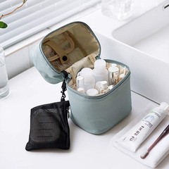 Makeup Bag Travel Cosmetic 7.5×5.5×4.4 Inch Brush Holder Gray