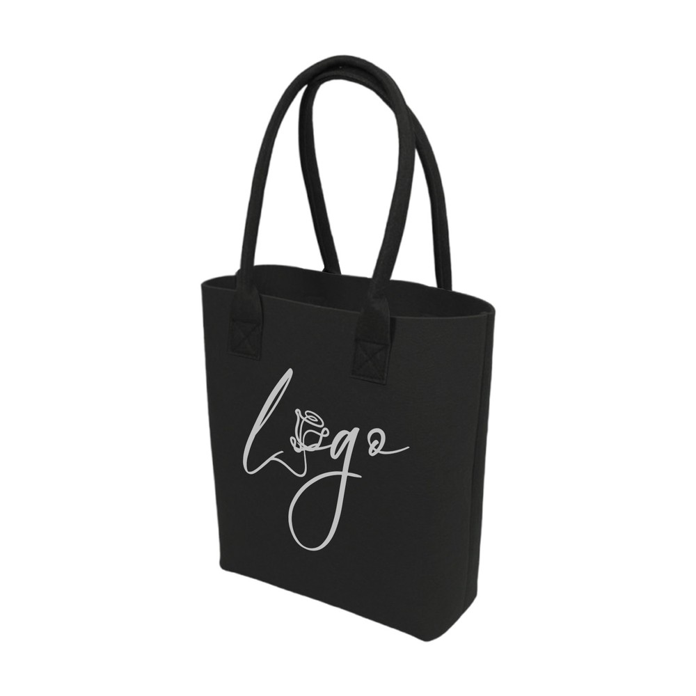 Custom Tote Bag with Handles PRINTED Personalized Felt Grocery Shopping Bags