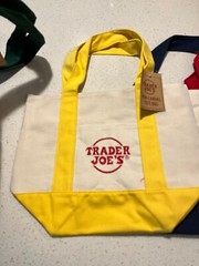 NWT Trader Joe’s Mini Canvas Tote Bag SET OF 4 (yellow, blue, red, green)
