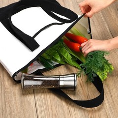 Canvas Tote Bags Bulk with Outer Pocket 18 Inch Reusable Shopping Grocery Bla…