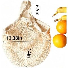 Reusable Cotton Mesh Grocery Bags Cotton String Bag Net Shopping Mesh Bags Pack