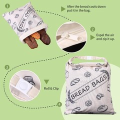 ByGuan Beeswax Reusable Bread Bags for 13 inches x 16.5 x 1 inch, MIX