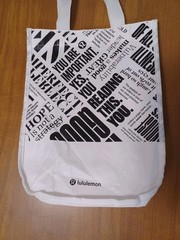 Lululemon Reusable Shopping Tote Gift Bags Lot 3 Small Red White Black