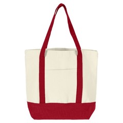16″x14″x4″ Canvas Tote Bag with Internal and External Pockets(Red)