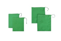Green Cotton Reusable Produce Muslin Bags –Multipurpose Pouch Holiday Bag Sack