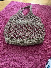 Foldable Beige String Mesh Reusable Shopping Bag