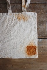 Light Cotton Tote Bag Rust Dyed Elements Handmade Book Bag Farmers Market 14×14
