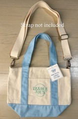 NEW Trader Joe’s Canvas Mini Pastel Tote Bags Multicolor Foldable D-ring strap