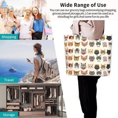 Funny Cat Tote Bag For Womencute Cat Purse Gifts For Cat Loverskitty Print Shoul