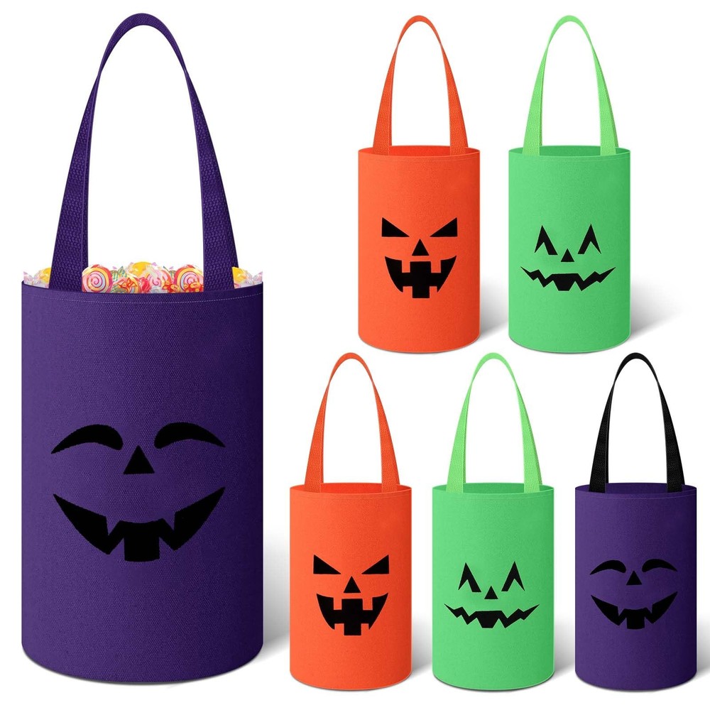 Sunnymove 6 Pack Halloween Trick or 9.4 x 5.9 inches, Purple,Orange,Green