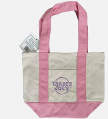 Trader Joe’s Mini Pastel Canvas Tote Bag Light Pink 79986(K15)