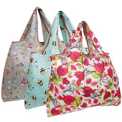 Wrapables Large Foldable Tote Nylon Reusable Grocery Bag, 3 Pack