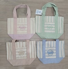 Trader Joe’s Striped Canvas Mini Tote Reusable Shopping Bags, Multicolor 4-Pack
