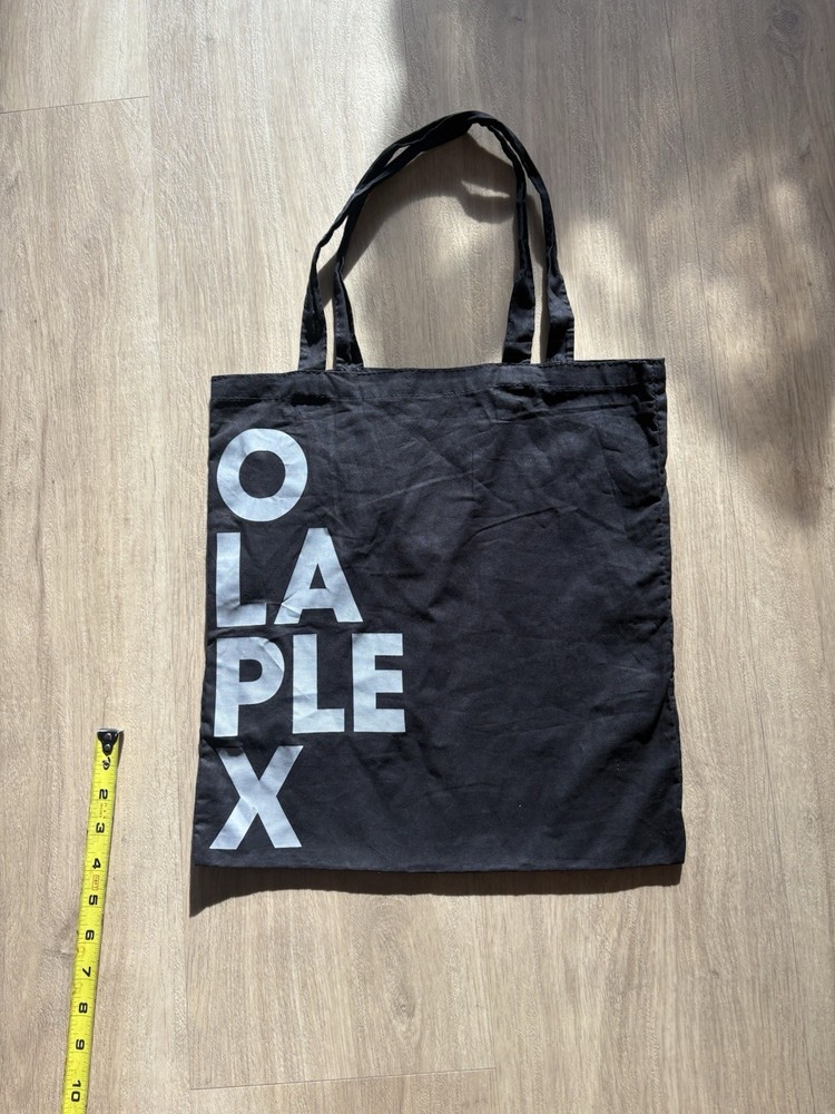 Olaplex Black Tote Bag With Grey Letters