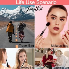 JOVAKIT Small Portable Silicone Makeup Bag for Women with Decorative Purple