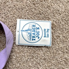 Trader Joe’s Easter Tote Bag Medium / Large Lavender Purple & Cream 20.25″ x 15″
