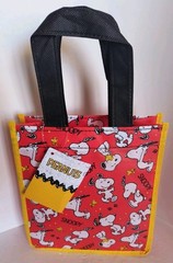 Peanuts Snoopy Woodstock Reusable Red Small Gift Tote Bag with Handles NEW!