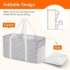 Large Eco-Friendly Foldable Tote Bag Waterproof Multi-Purpose Grocery Laundry US