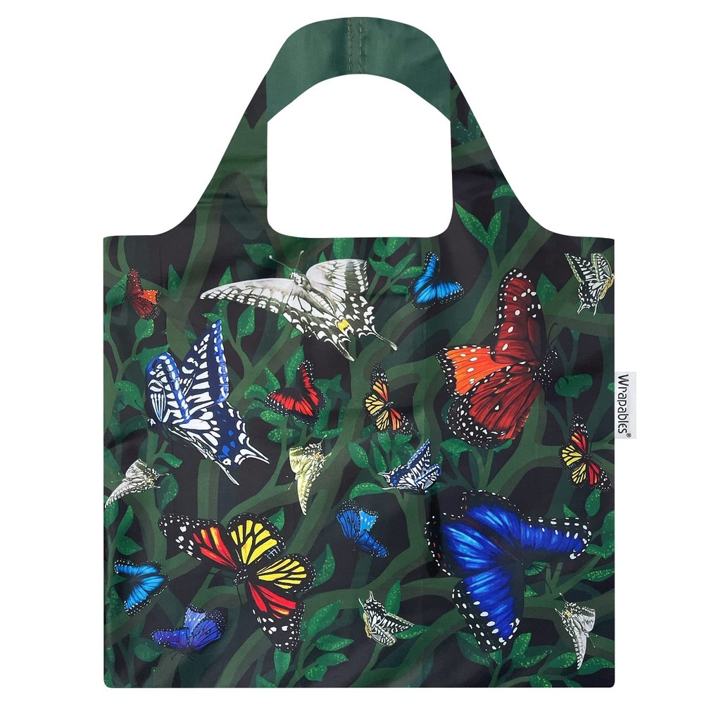 Allybag Foldable & Lightweight Reusable Grocery Bag, Butterflies