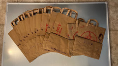 15 TRADER JOE’S BROWN PAPER GROCERY SHOPPING BAGS Various Size 20″ inch reusable