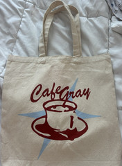 Cafe Gray Canvas Tote Bag