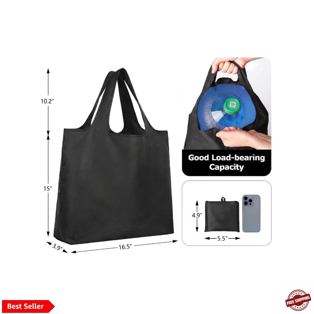 1|2 Pack Large Foldable Shopping Bag, Reusable Grocery Bag, Used for Shopping…