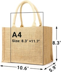Versatile 3-Pc Burlap Tote Bags – Ideal for Weddings, Markets, and DIY Crafts