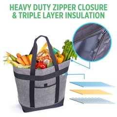 Jumbo Insulated Cooler Bag Charcoal with HD Thermal Insulation Premium, Coll…