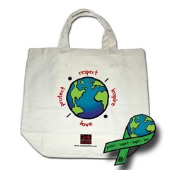 Official Support Our Planet Eco-Friendly Organic Cotton EARTH TOTE Bag & Magnet